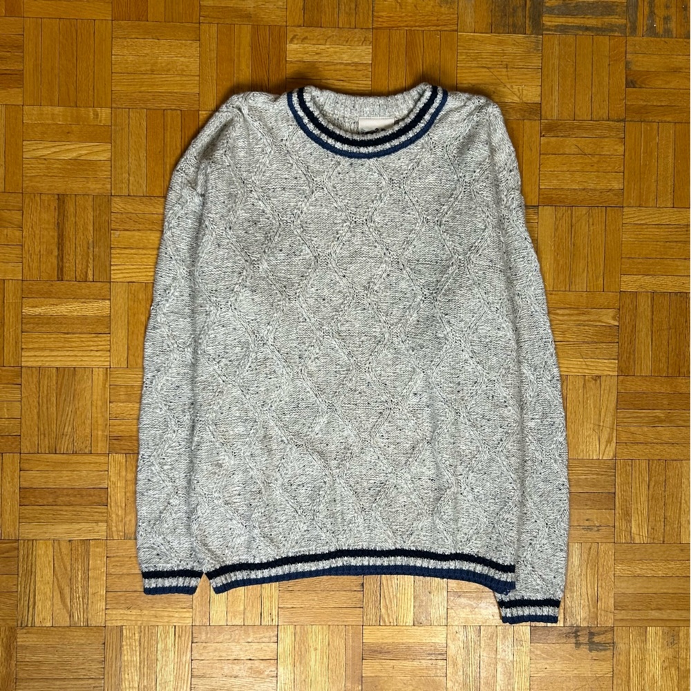 Northern Reflections Diamond Embroidered Grey Blue Large Men’s Sweater